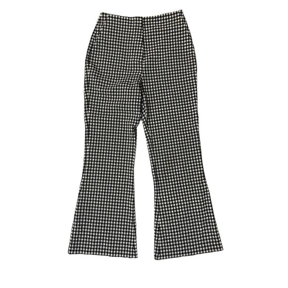 NANUSHKA Pants Small Tulip Wide Leg Classic Gingham High Waisted Seesucker Plaid - Picture 1 of 12